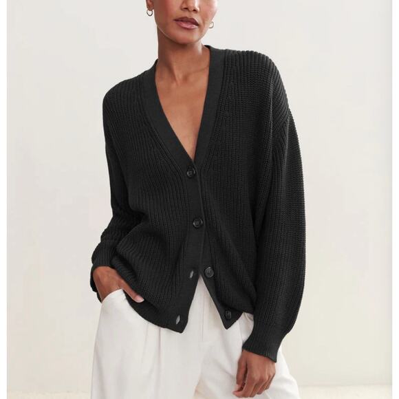 Jenni Kayne Sweaters - Jenni Kayne Cotton Cocoon Cardigan Black XXS